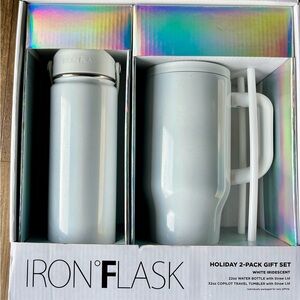 Iron Flask 2-Pack Gift Set – White Iridescent